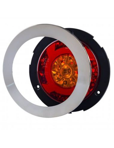 Piloto LED trasero cromado con forma redonda 3 Funciones 12V-24V LZD 2423 Horpol | LeonLeds
