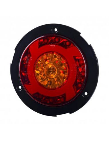 Feu arrière LED rond chromé 3 Fonctions 12V-24V LZD 2423 Horpol | leonleds