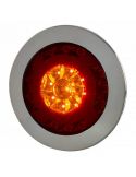 Piloto LED trasero cromado con forma redonda 3 Funciones 12V-24V Horpol | LeonLeds