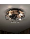 Ventilador con luz Trondheim negro y madera