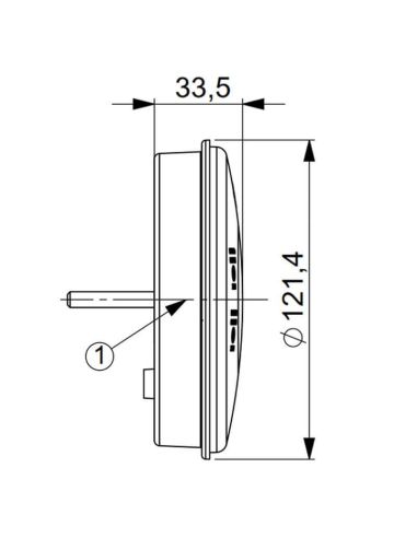 Dimensiones Piloto LED redondo con acabado cromado con Posición, Marcha Atrás y Antiniebla Horpol | LeonLeds