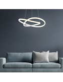 Lámpara colgante de metal regulable Course blanco ambiente