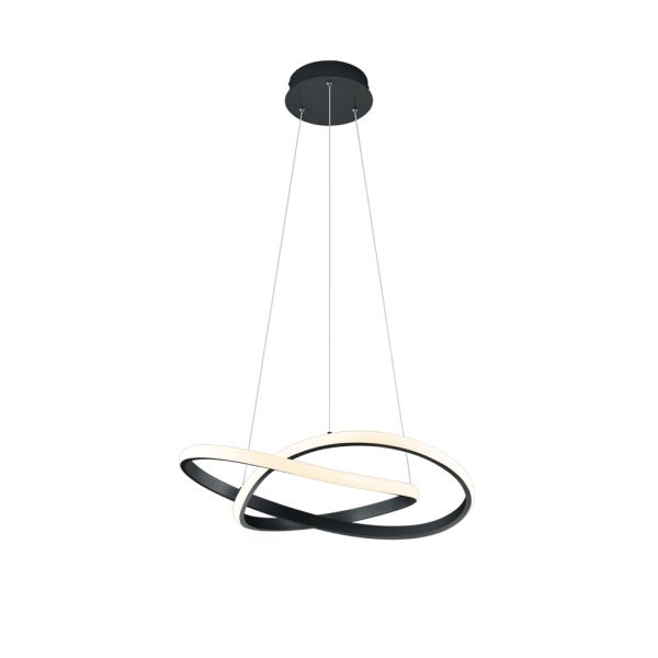 Lámpara colgante de metal regulable Course negro