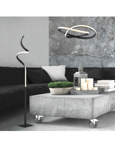 Lámpara de pie metálica en espiral Course negra 2