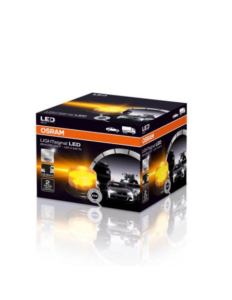 Caja Rotativo LED con luz giratoria LIGHTSignal con sujección mediante 3 tornillos 12V 24V ECE R65 R10 RBL102 Osram | LeonLeds
