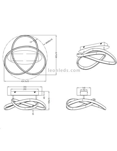 Plafón de techo Course 3000k medidas