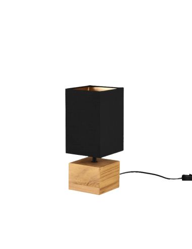 Lámpara de mesa cuadrada Woody negra