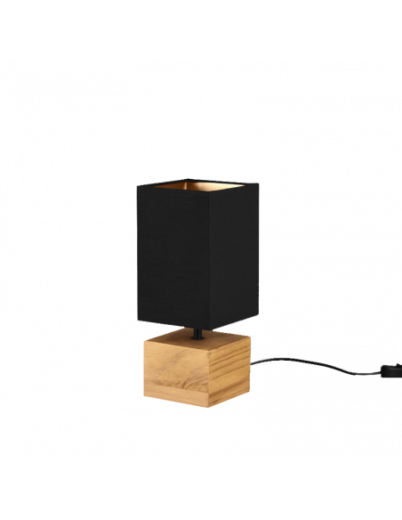 Lámpara de mesa cuadrada Woody negra