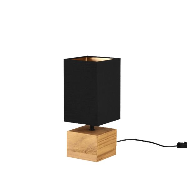 Lámpara de mesa cuadrada Woody negra