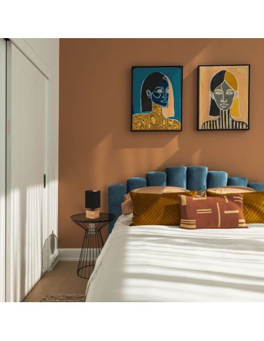 Lampe de table carrée Woody noir ambiant