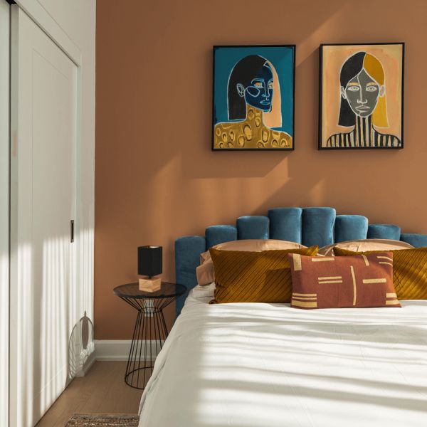 Lampe de table carrée Woody noir ambiant