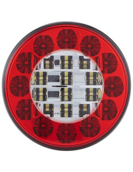 Lanterna traseira redonda de LED com neblina e valor de ré Fit 2NR 357 027-051 Hella | leonleds