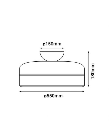 Ventilador para techo y pared Ufo Basic blanco dimensiones