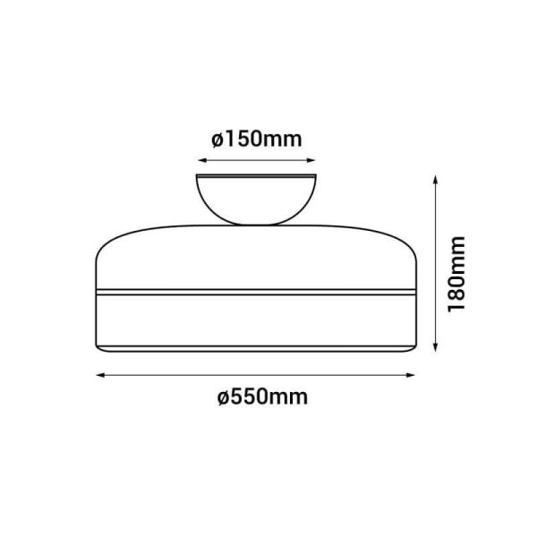 Ventilador de teto e parede Ufo Basic dimensões brancas