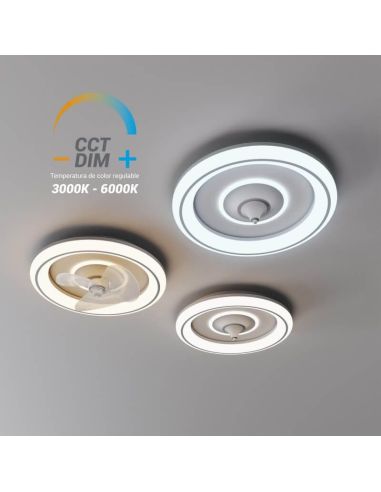 Ventilateur de plafond LED Alan nuances de lumière