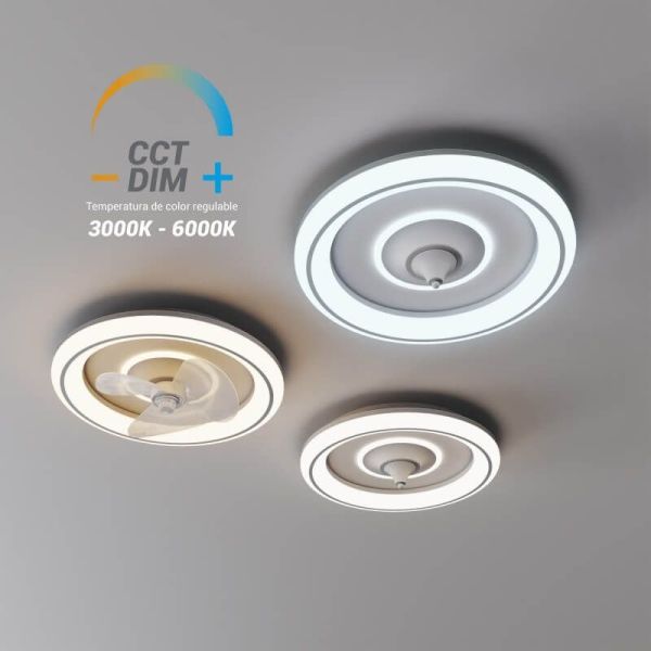 Ventilador plafón LED Alan tonos de luz