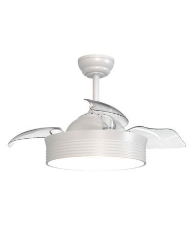 Ventilador LED blanco con aspas plegables Bombay