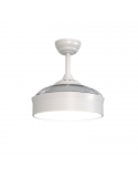 Ventilador LED blanco con aspas plegables Bombay plafón