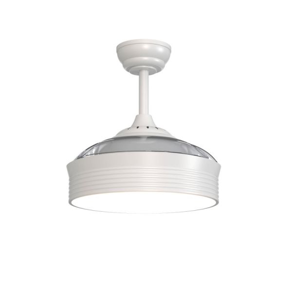 Ventilateur LED blanc à pales repliables Plafonnier Bombay