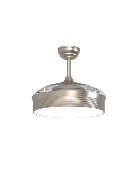Plafonnier et ventilateur Bombay nickel LED