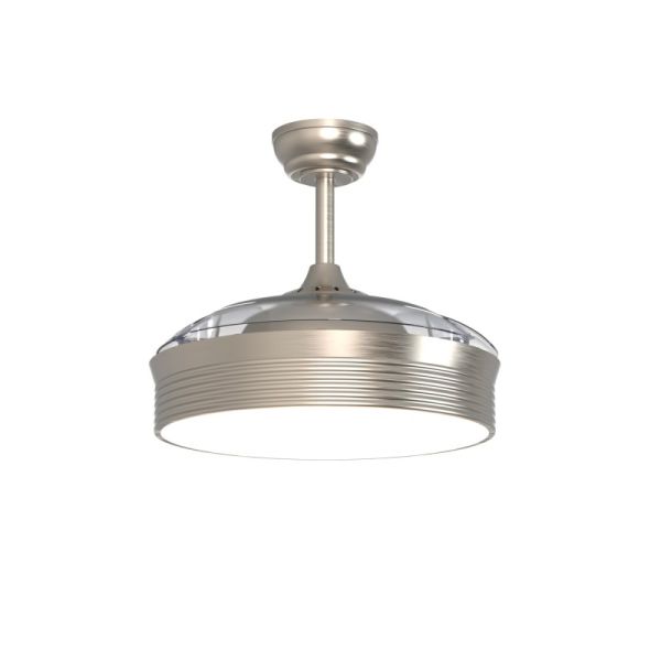 Ventilador y plafón de techo LED níquel Bombay