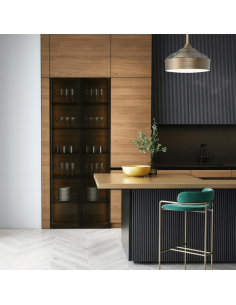 Ventilateur de plafond LED moderne cuir ancien Bombay 2