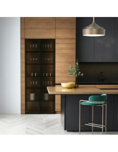 Ventilador de teto LED moderno, atmosfera de Bombaim de couro antigo