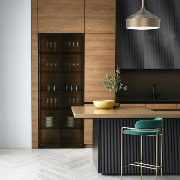 Ventilador de teto LED moderno, atmosfera de Bombaim de couro antigo