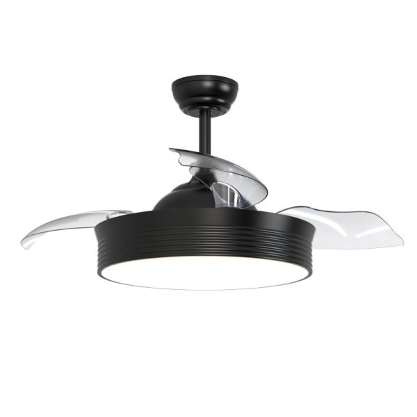 Ventilador de techo LED regulable negro Bombay