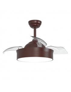 Ventilador de techo DC con luz LED marrón Bombay