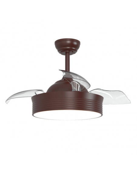 Ventilador de techo DC con luz LED marrón Bombay