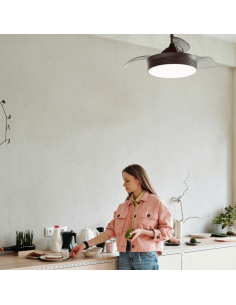 Ventilador de techo DC con luz LED marrón Bombay 2