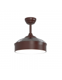 Ventilateur de plafond DC avec éclairage LED marron Bombay, pales repliables