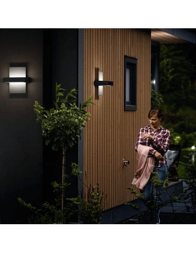 Aplique de pared exterior de cristal Afterglow ambiente