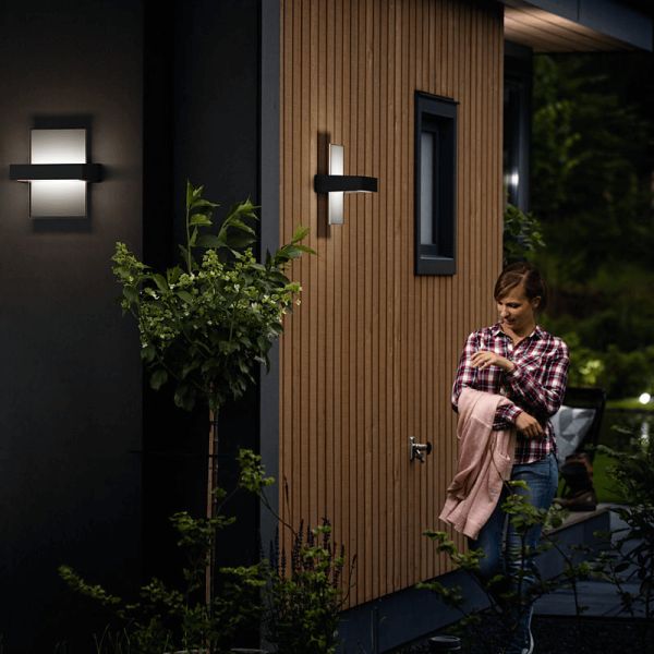 Aplique de pared exterior de cristal Afterglow ambiente