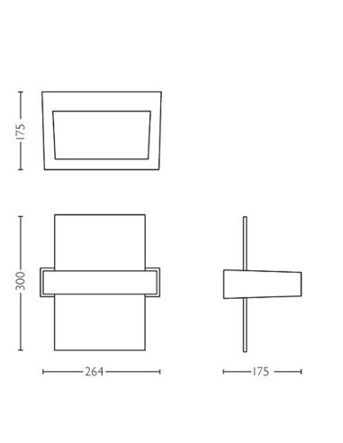 Aplique de pared exterior de cristal Afterglow dimensiones