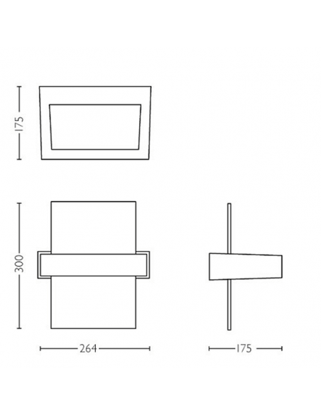 Aplique de pared exterior de cristal Afterglow dimensiones