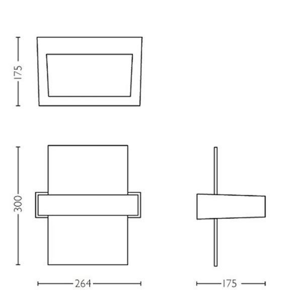 Aplique de pared exterior de cristal Afterglow dimensiones