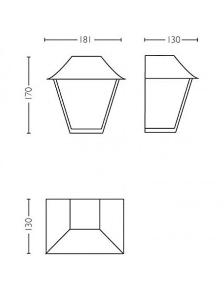 Candeeiro de parede exterior preto Alpenglow 1xE27 dimensões