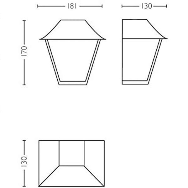Applique extérieure noire Alpenglow 1xE27 dimensions