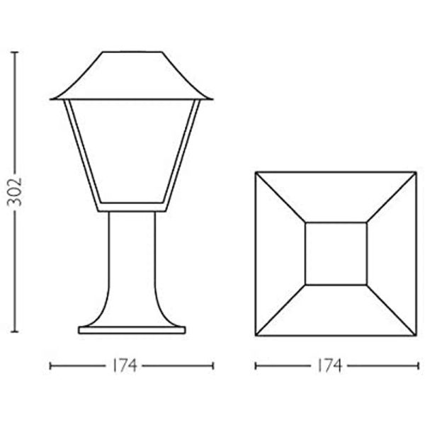 Baliza sobremuro/pie negro Alpenglow dimensiones
