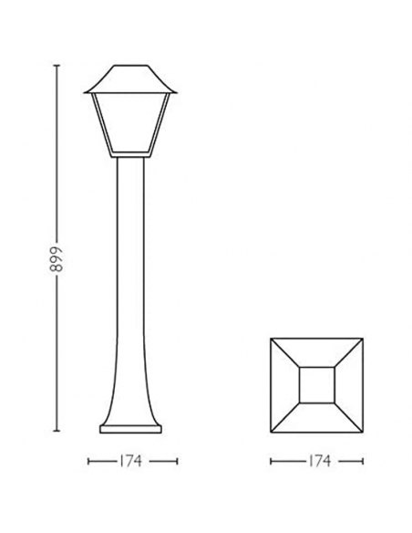 Baliza de pie exterior negra Alpenglow dimensiones