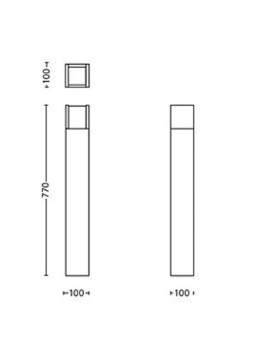 Dimensões do sinalizador de piso de LED externo Arbor