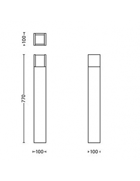Dimensões do sinalizador de piso de LED externo Arbor