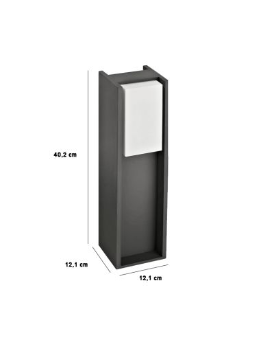 Sobremuro para exteriores Bridge 1xE27 dimensiones
