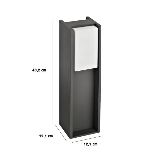 Sobremuro para exteriores Bridge 1xE27 dimensiones