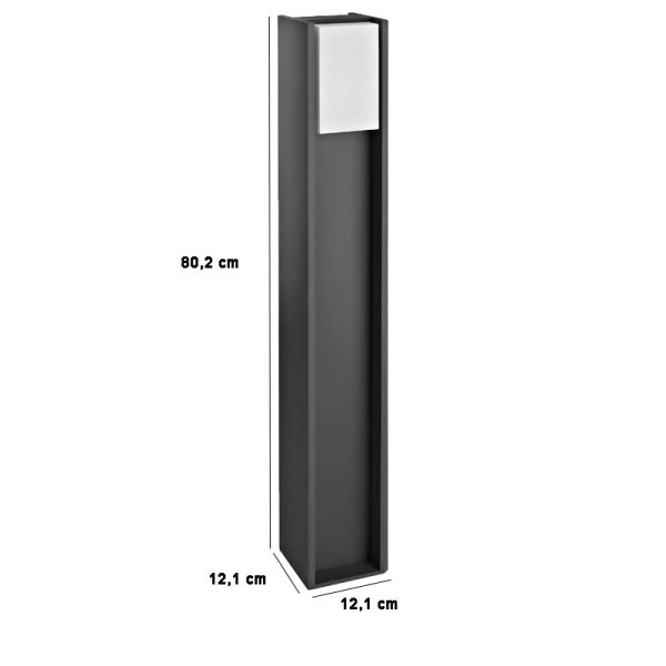 Lampadaire d'extérieur anthracite Bridge mesures