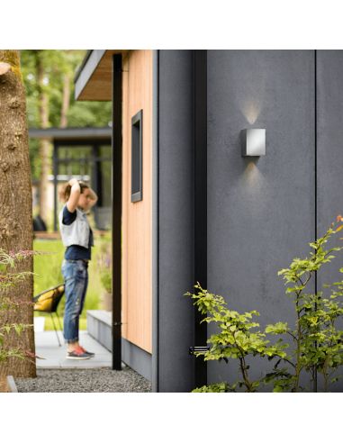 Cistus Luz de parede LED para exterior quadrada luz dupla Philips