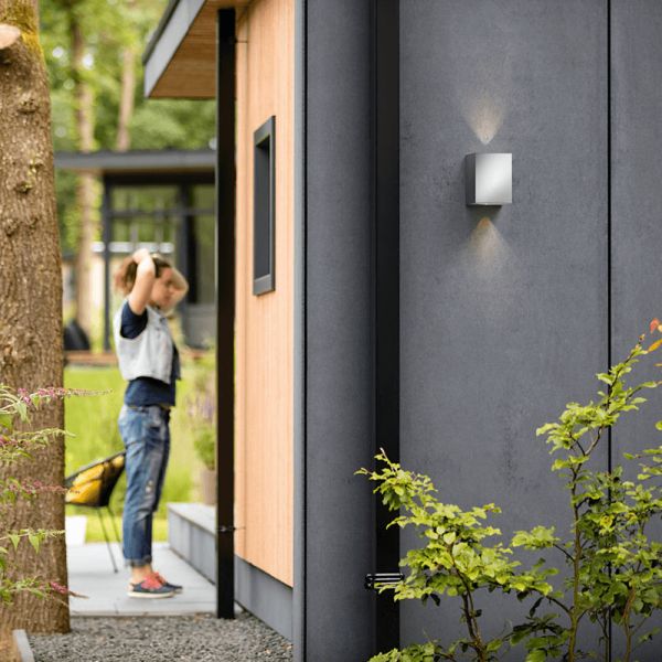 Cistus Luz de parede LED para exterior quadrada luz dupla Philips