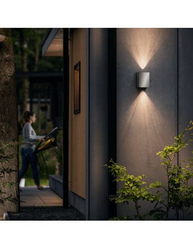 Applique d'extérieur LED carrée Cistus à double lumière